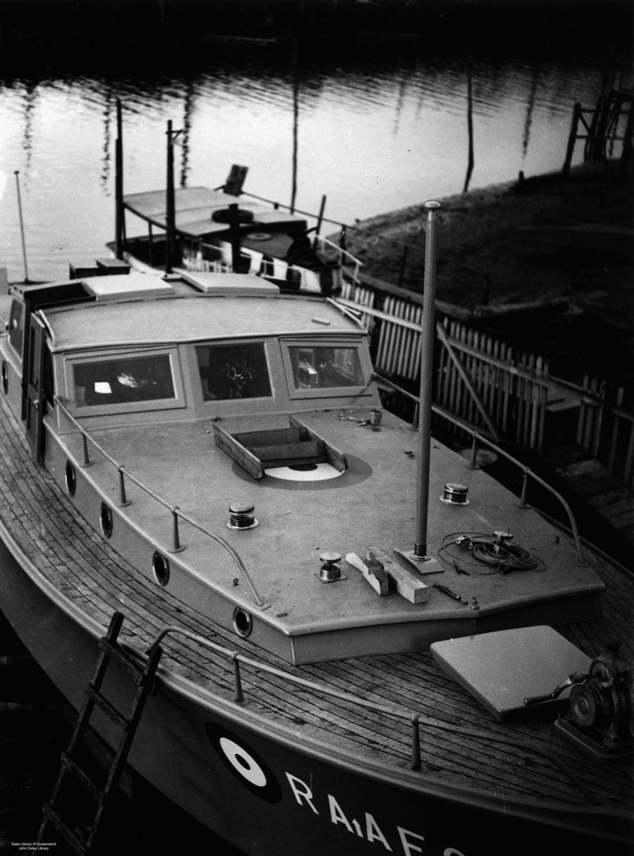 R.A.A.F. rescue launch at Breakfast Creek, Brisbane, during World War II