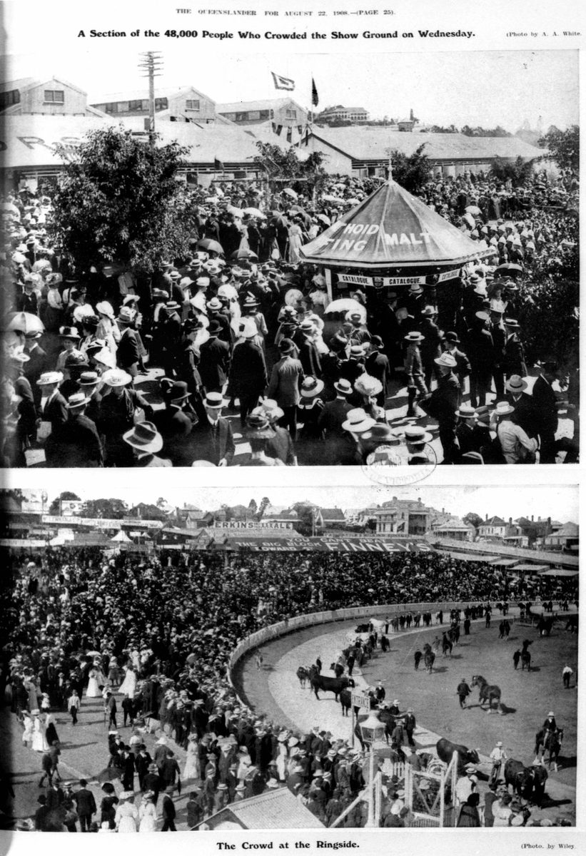 Section of the 48,000 people who crowded the Show Ground and the Crowd at the Ringside, August 1908