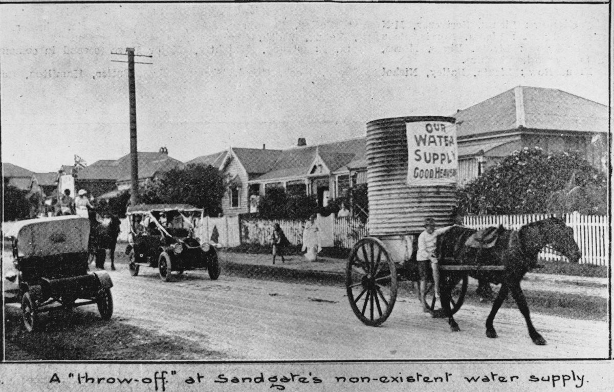 Decorated floats in the Patriotic Carnival at Sandgate, Brisbane, January 1918