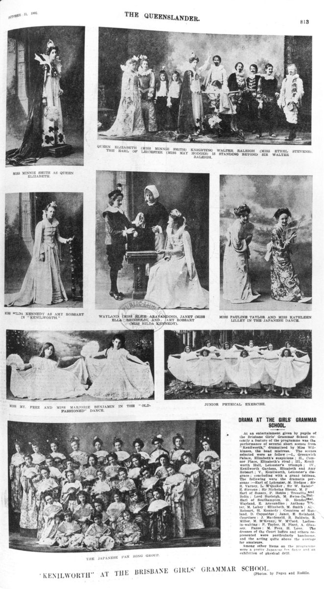 Costumes used in the production of the drama, Kenilworth, by pupils of Brisbane Girls Grammar School, 1902