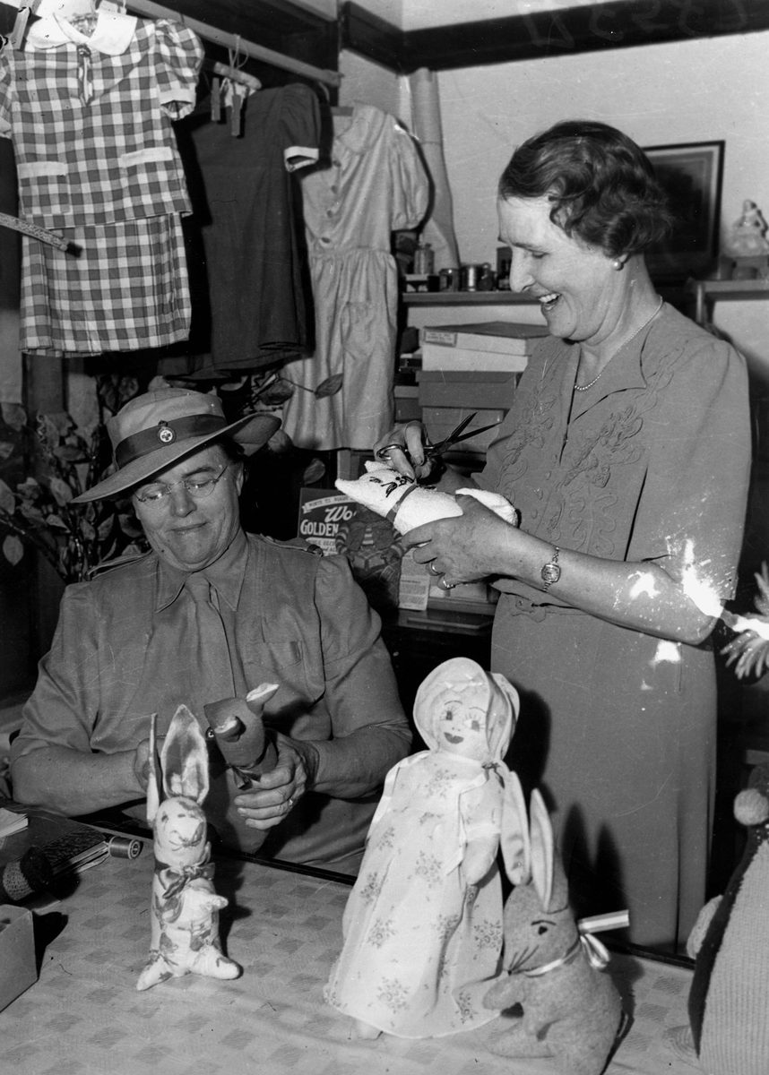 In the Red Cross gift shop, 1942