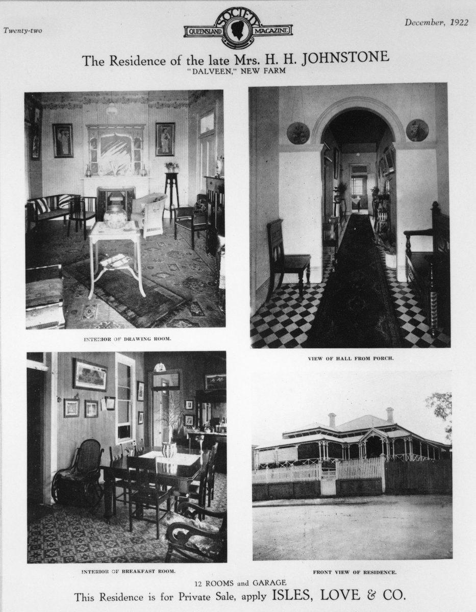 Interior views of Dalveen, on the corner of Annie and Kingsholme Streets, New Farm, 1922