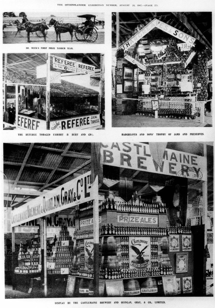 Trade display stands at the Brisbane Exhibition, 1907