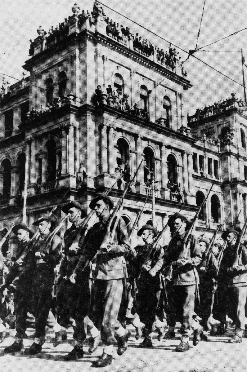 March of the Seventh Division through Queen Street Brisbane, August 1944