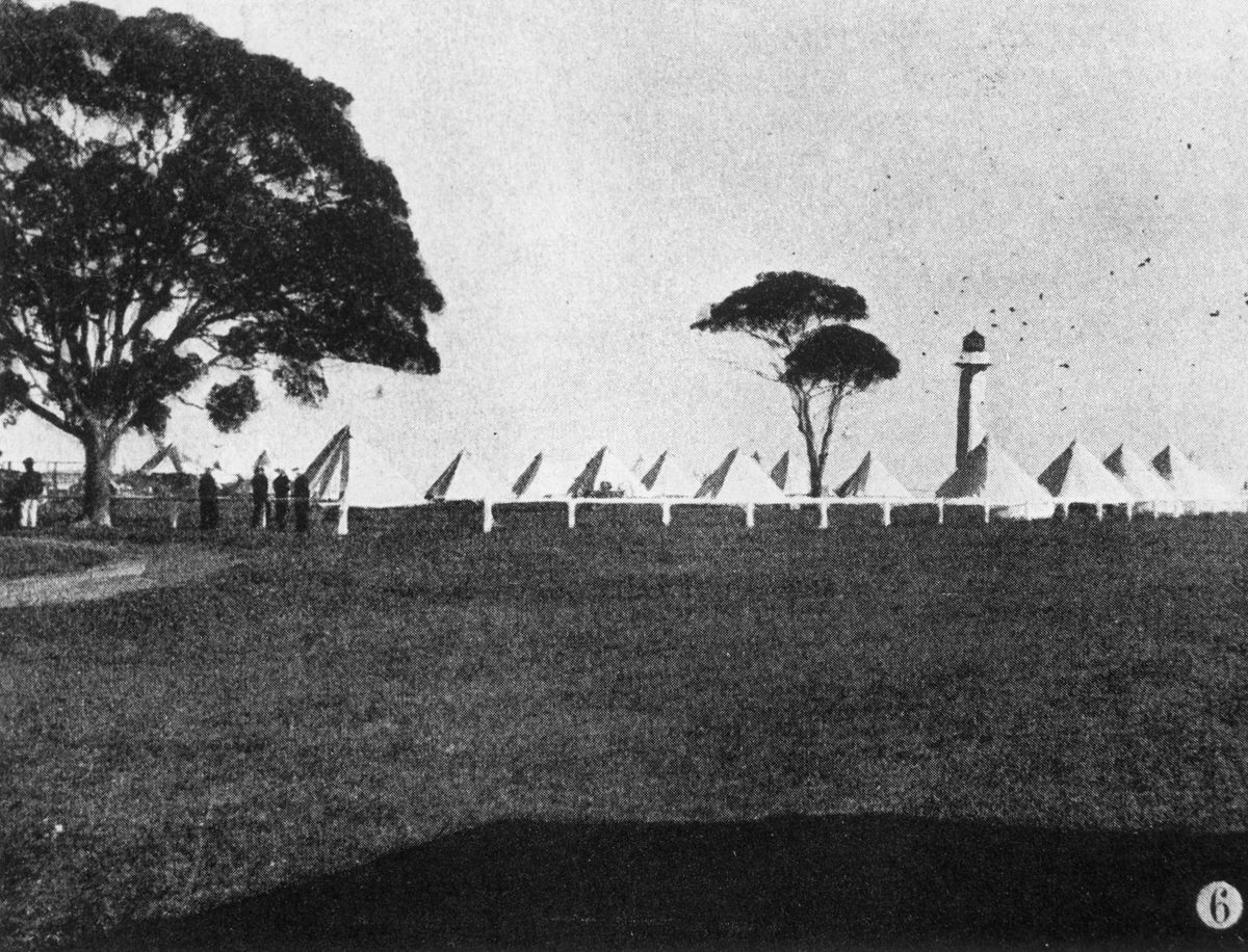 View of the naval cadet camp in Cleveland, 1907