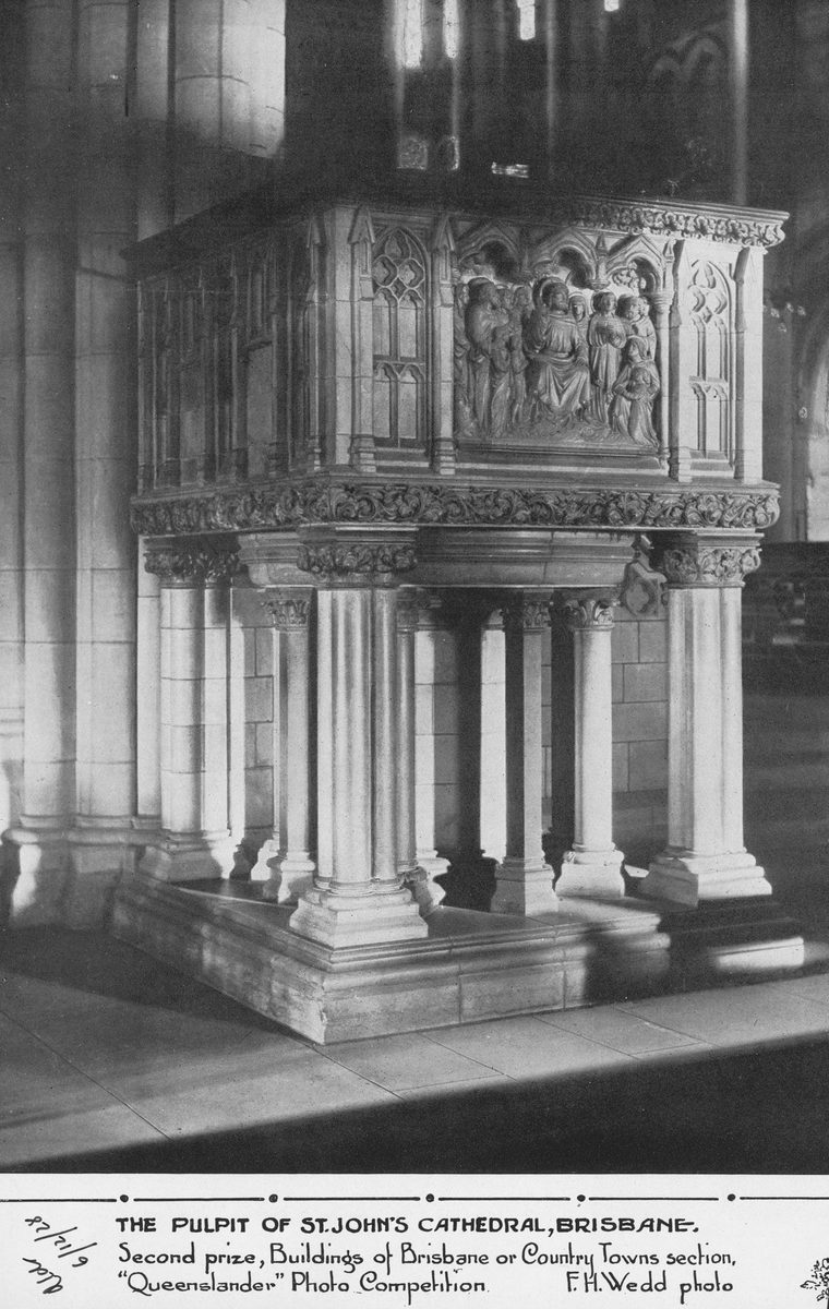 Pulpit of St. John's Cathedral, Brisbane, 1928