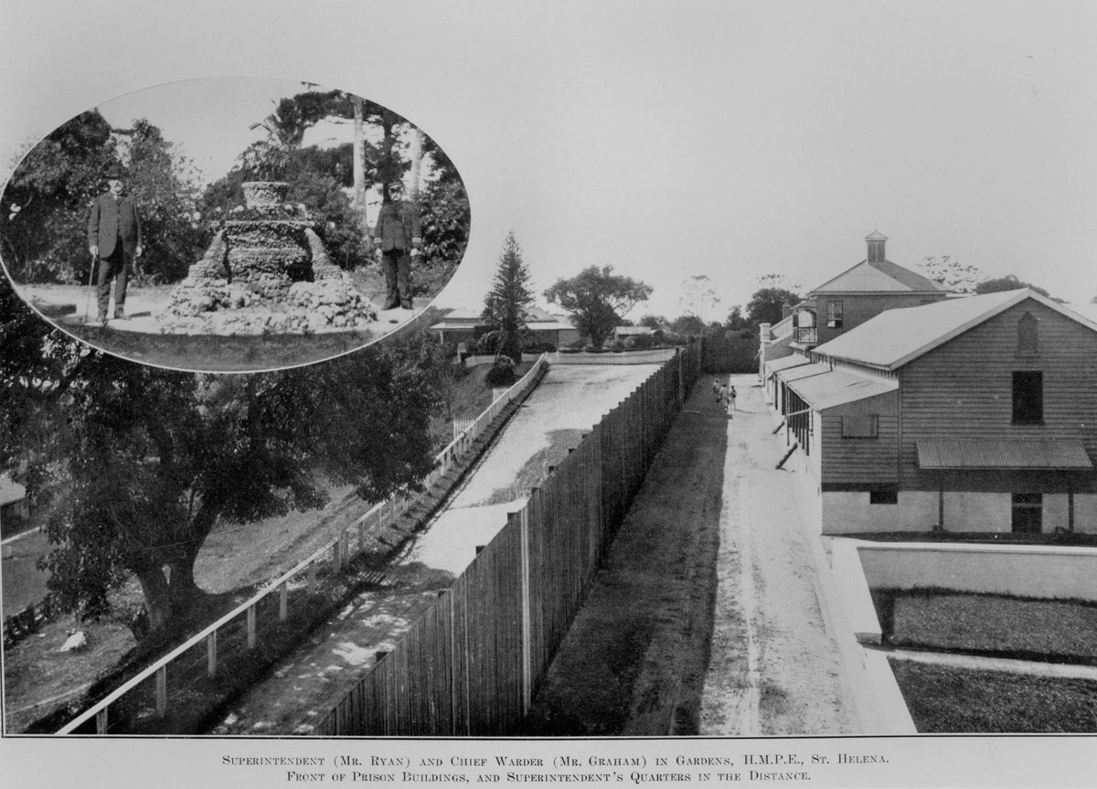 Buildings at the penal settlement on St. Helena Island, 1913