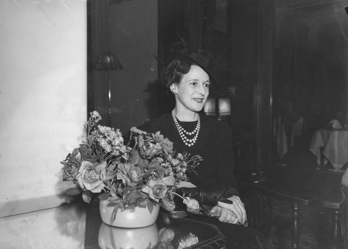 Guest at the Christophers-Marchant wedding reception, 1940