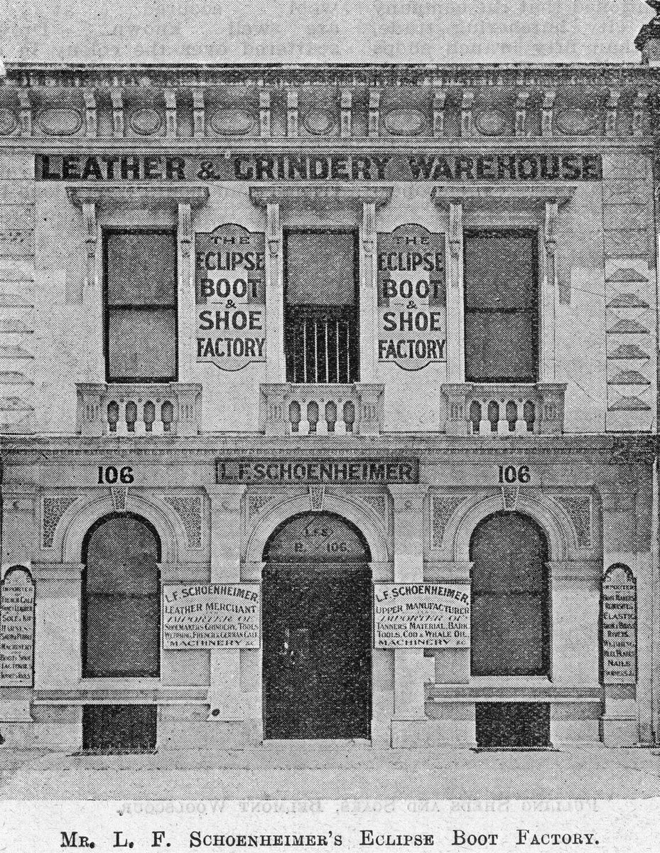 L. F. Shoenheimer's Eclipse Boot Factory, 1896