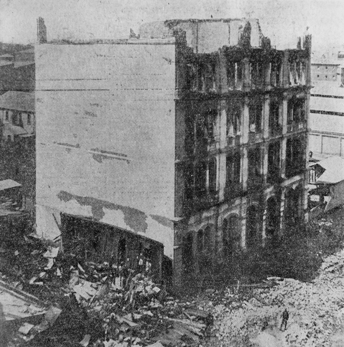 Butler Bros. Warehouse, Brisbane, after fire, 1916