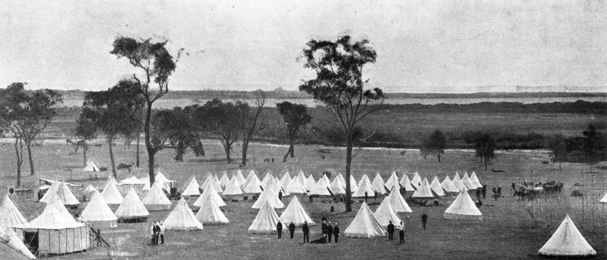 Queensland Defence Force encampment at Lytton, Brisbane, Queensland, 1885