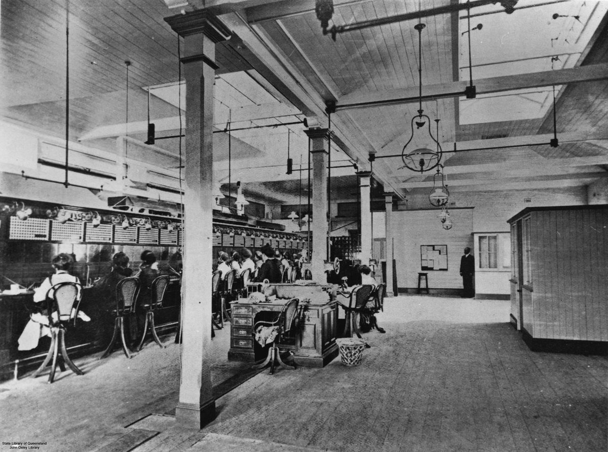 Interior of Brisbane Central Telephone Exchange, Brisbane, Queensland, 1903