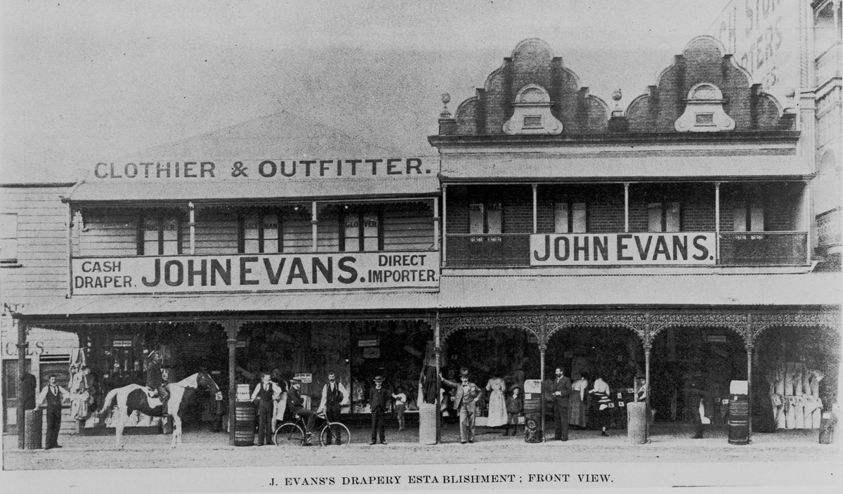 John Evans's Drapery Establishment in Logan Road, Woolloongabba, Brisbane, 1900