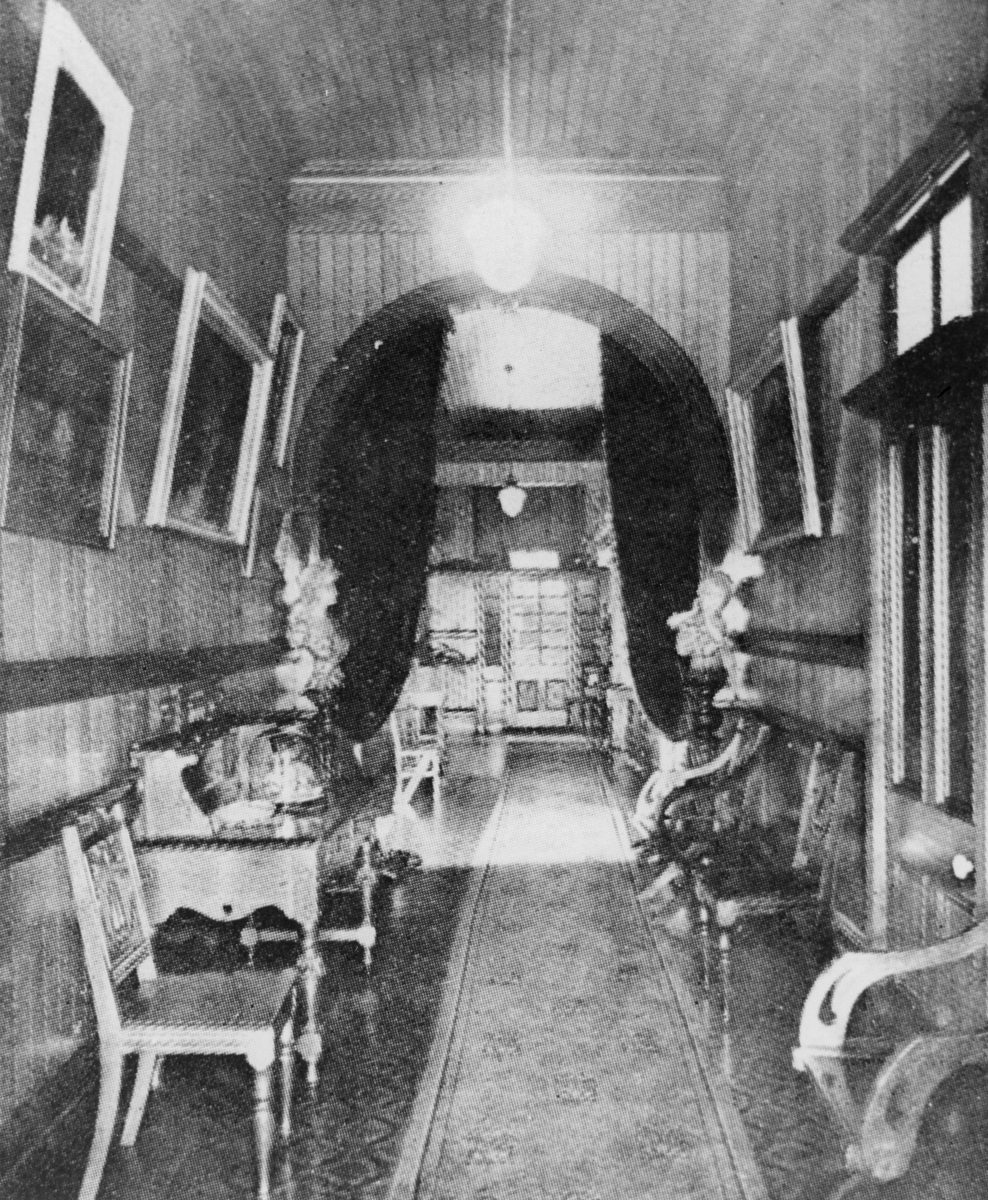 Elegantly furnished hallway of Montrose in Taringa, 1932