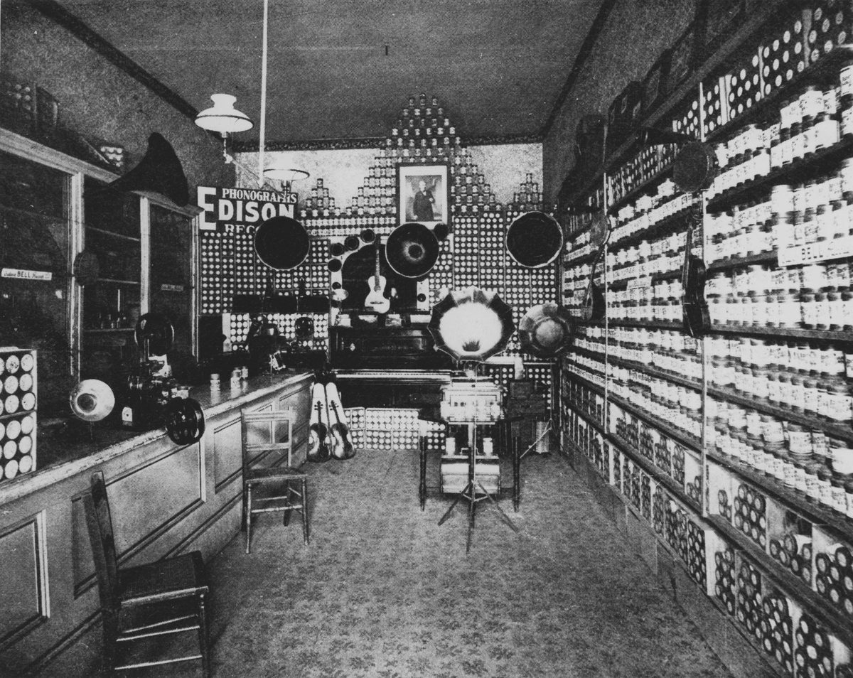 Interior of Heslop's Phonograph Depot, 1907