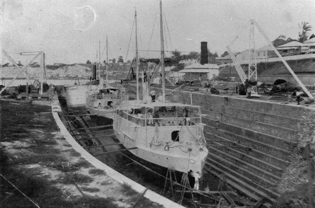 Queensland fleet, Paluma and Gayundah at South Brisbane, Queensland
