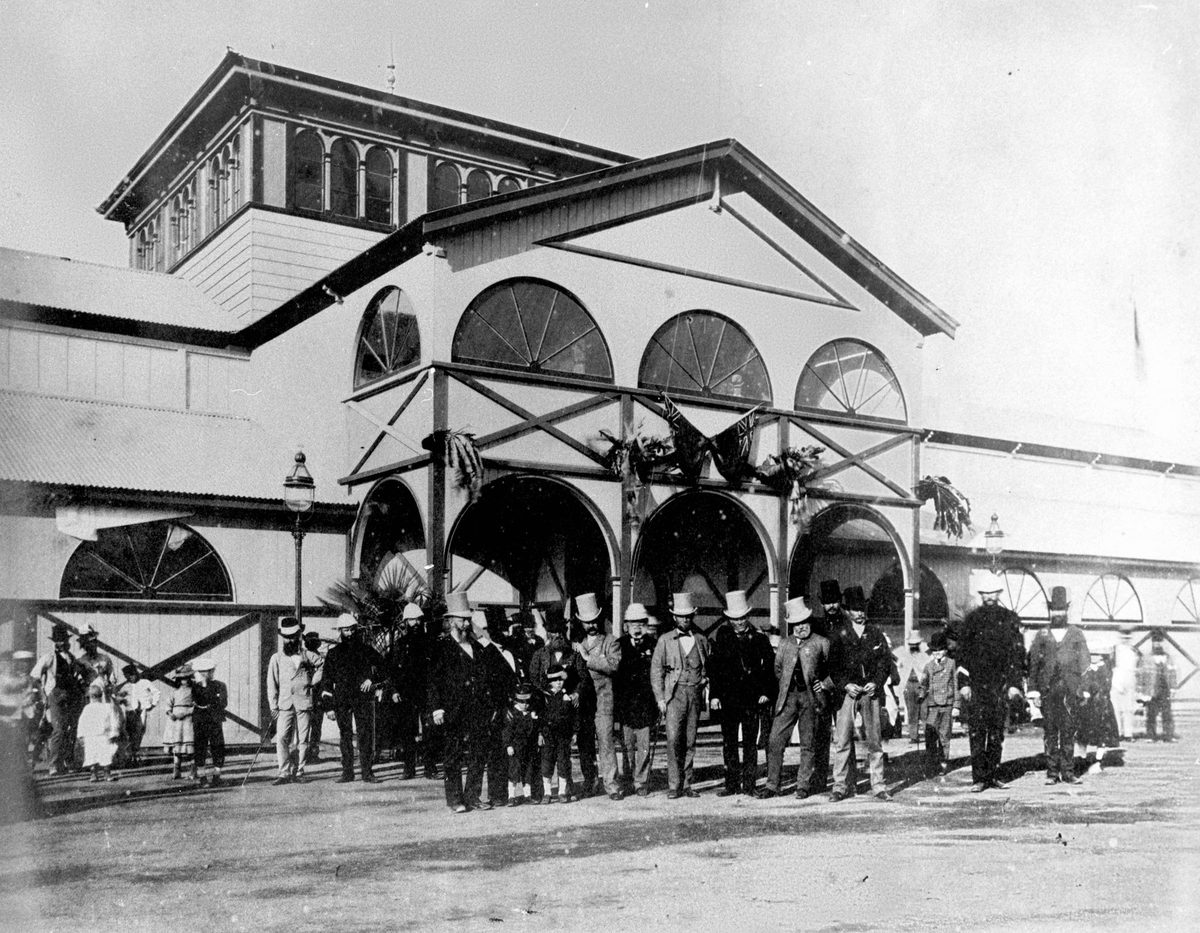 Committee members of the National Agricultural & Industrial Association at the second Intercolonial Exhibition, August 1877