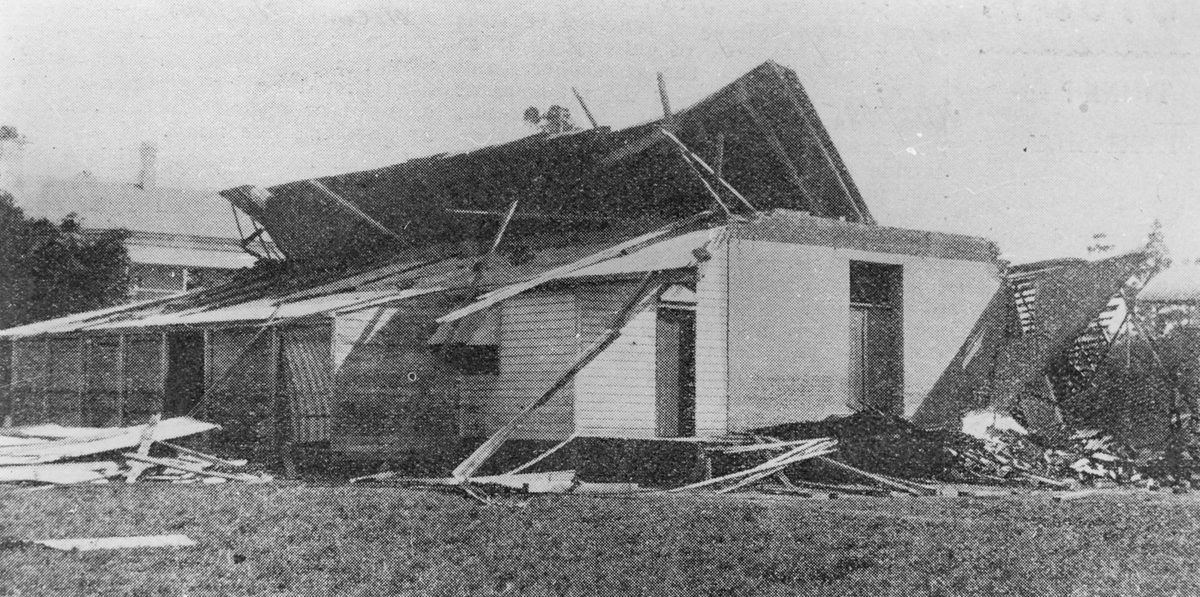 Storm damaged buildings at St. Vincent's Orphanage, Nudgee, 1905