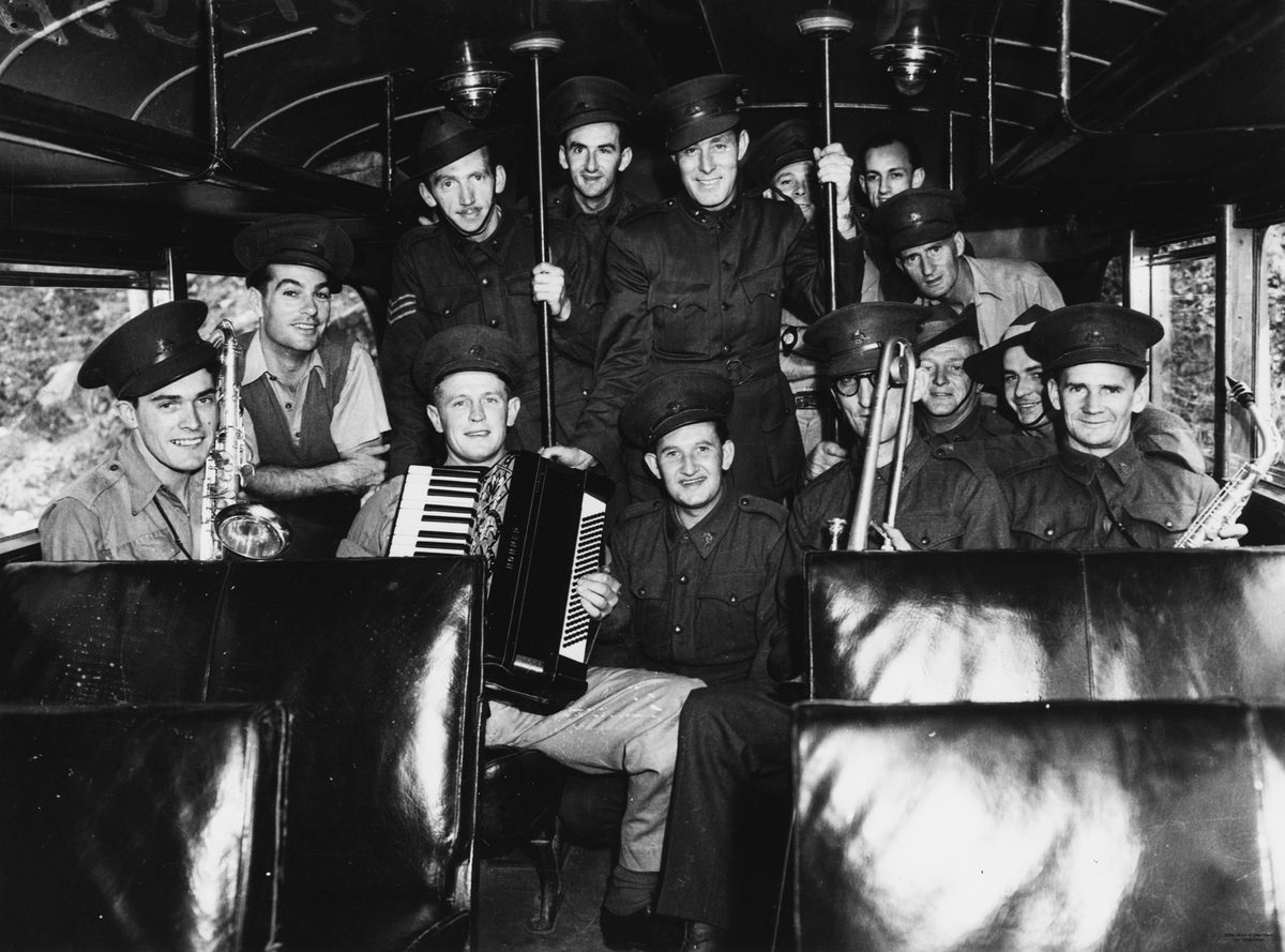 Members of the New Headquarters, Queensland Lines of Communications Area Concert Party, Brisbane, 1942