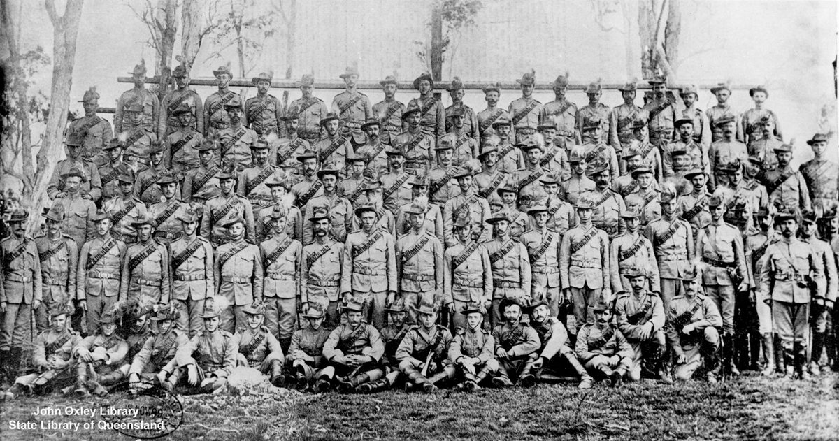 Queensland Mounted Infantry, 'A' Company, bound for South Africa, 1899
