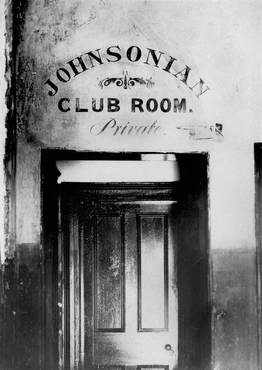 Entrance to the Johnsonian Club room in the Queen's Hotel, Brisbane, 1922