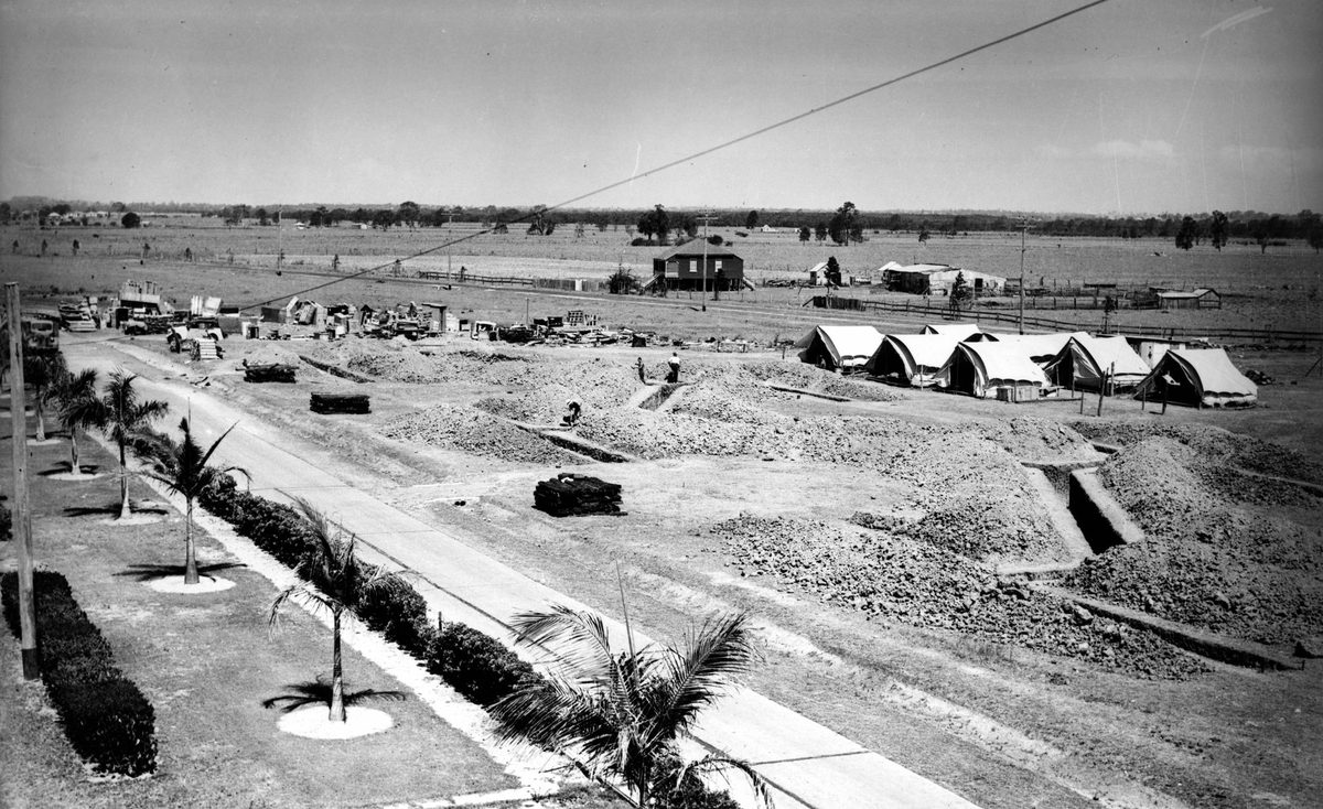 Trenches at Ford Motor Works, Brisbane, 1942