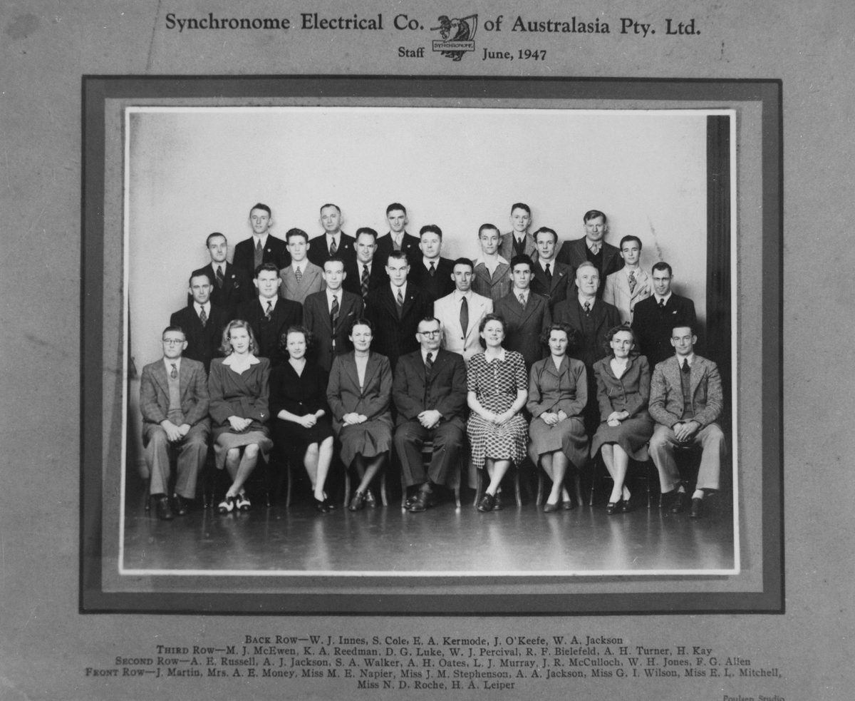 Employees of the Synchonome Electrical Co. of Australasia Pty. Ltd. of 1947