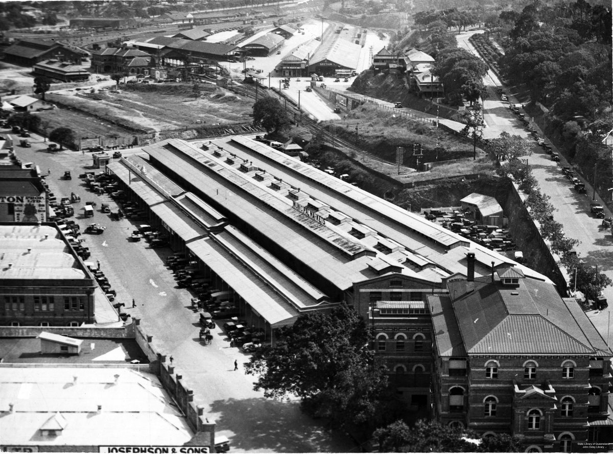 View of the Roma Street markets, Brisbane, 1937