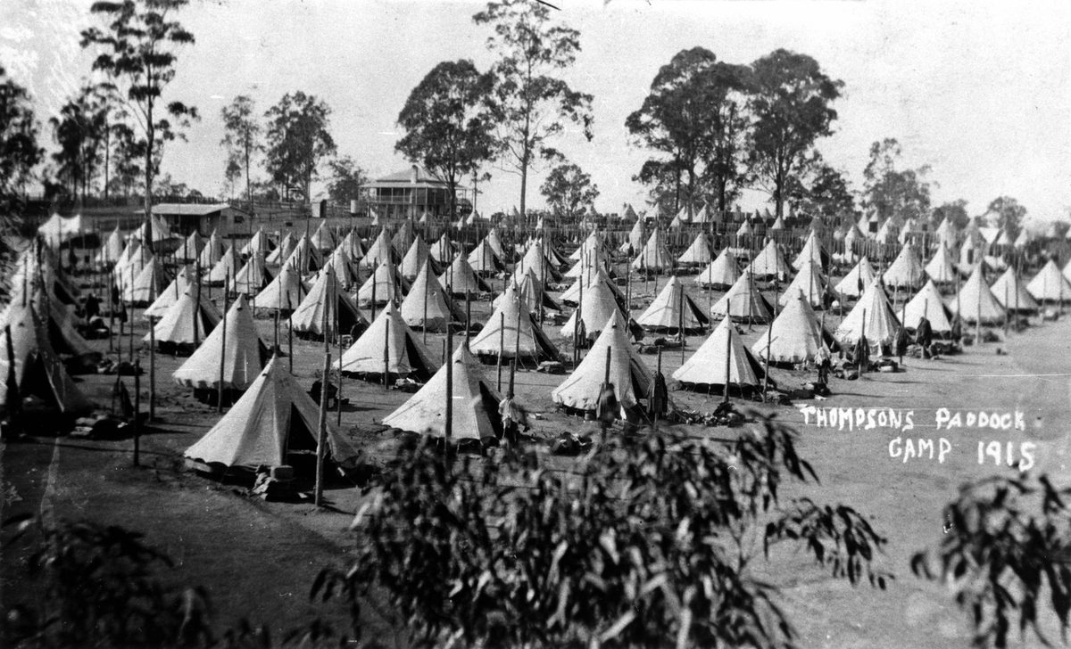 View of Thompson's Paddock, Enoggera Army Camp, 1915