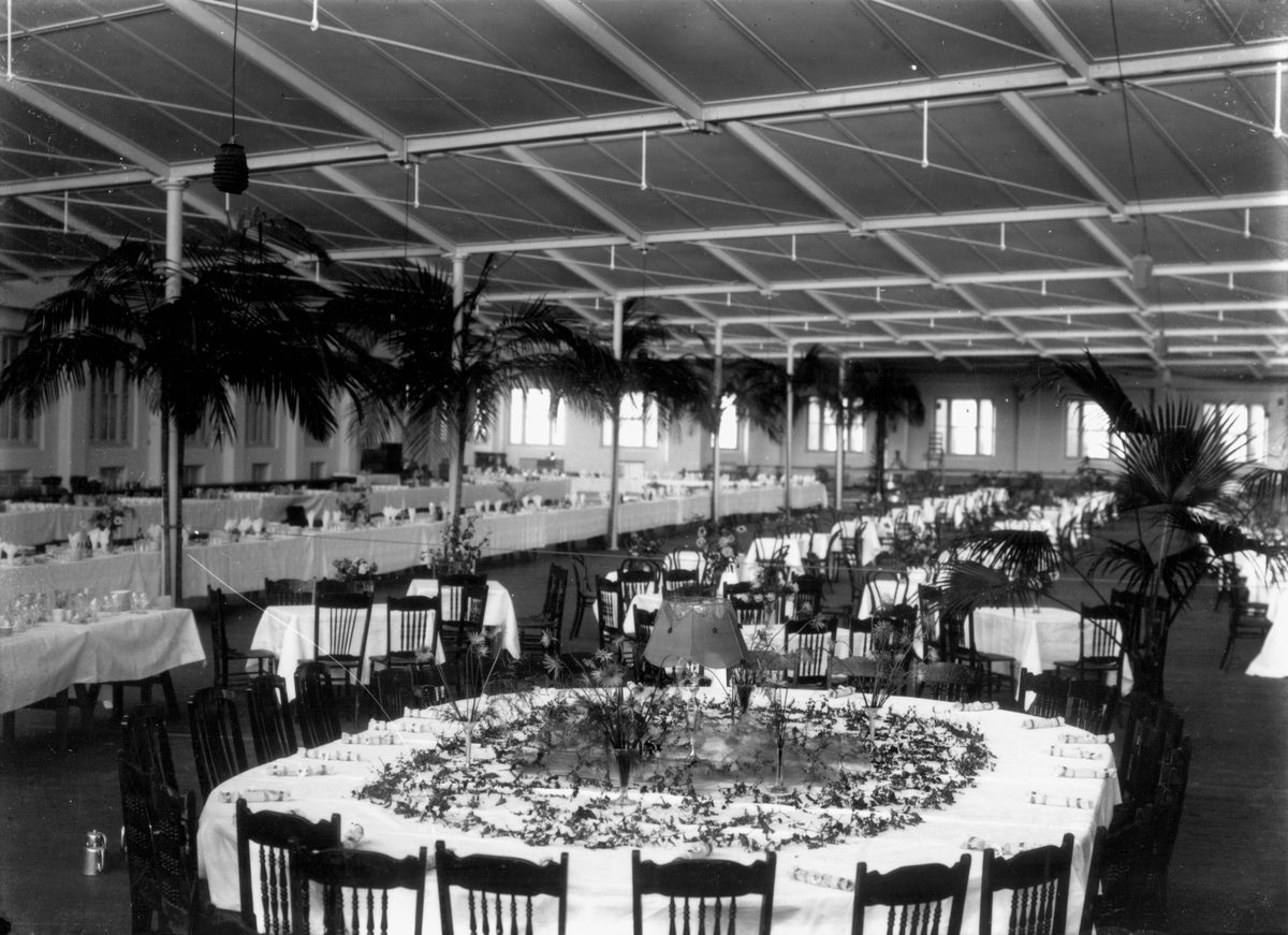 Tables ready for the Vice-regal ball in honour of The Duke and Duchess of York, April 1927