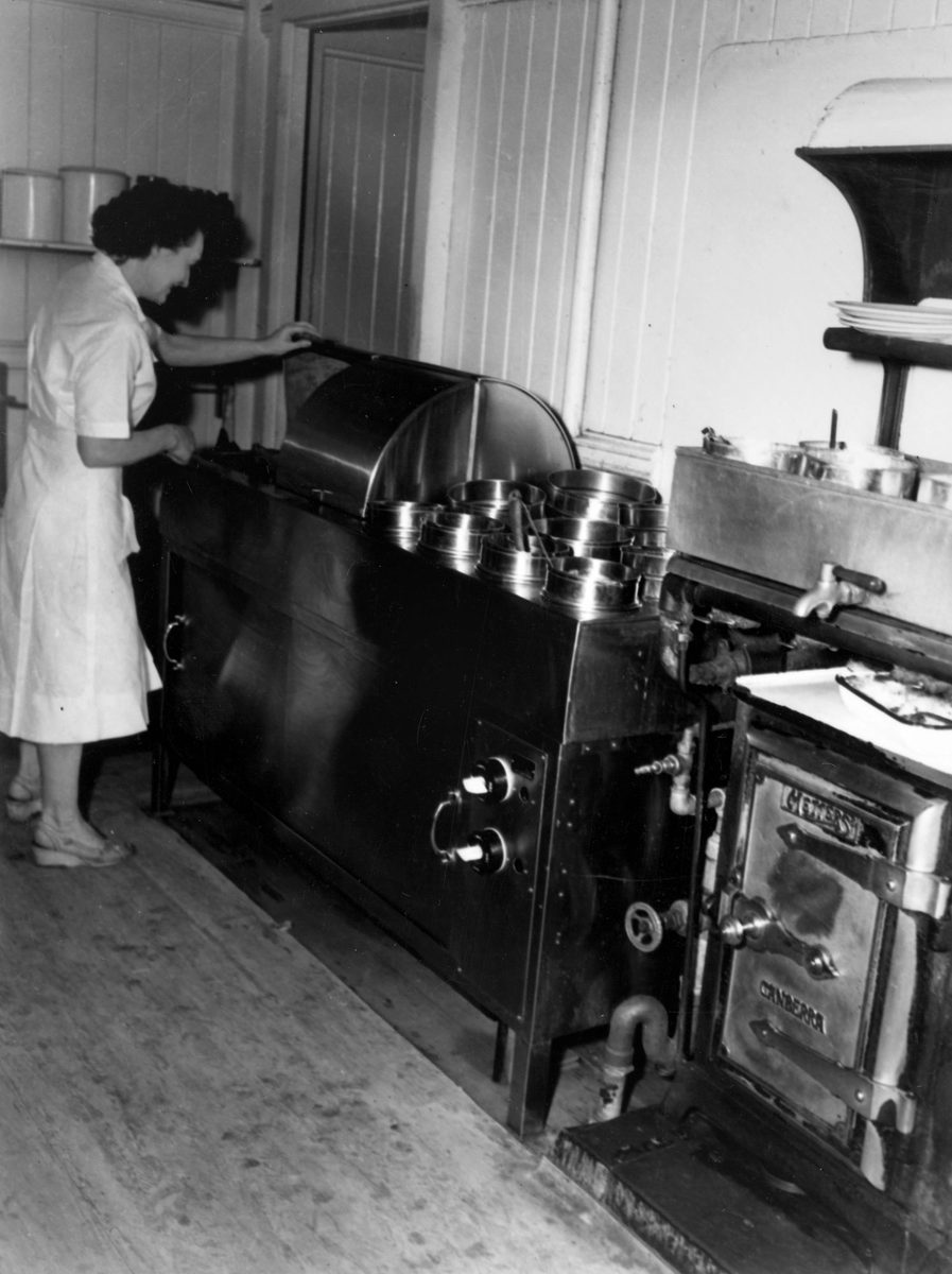 Inside the kitchen at the department store, T. C. Bierne's