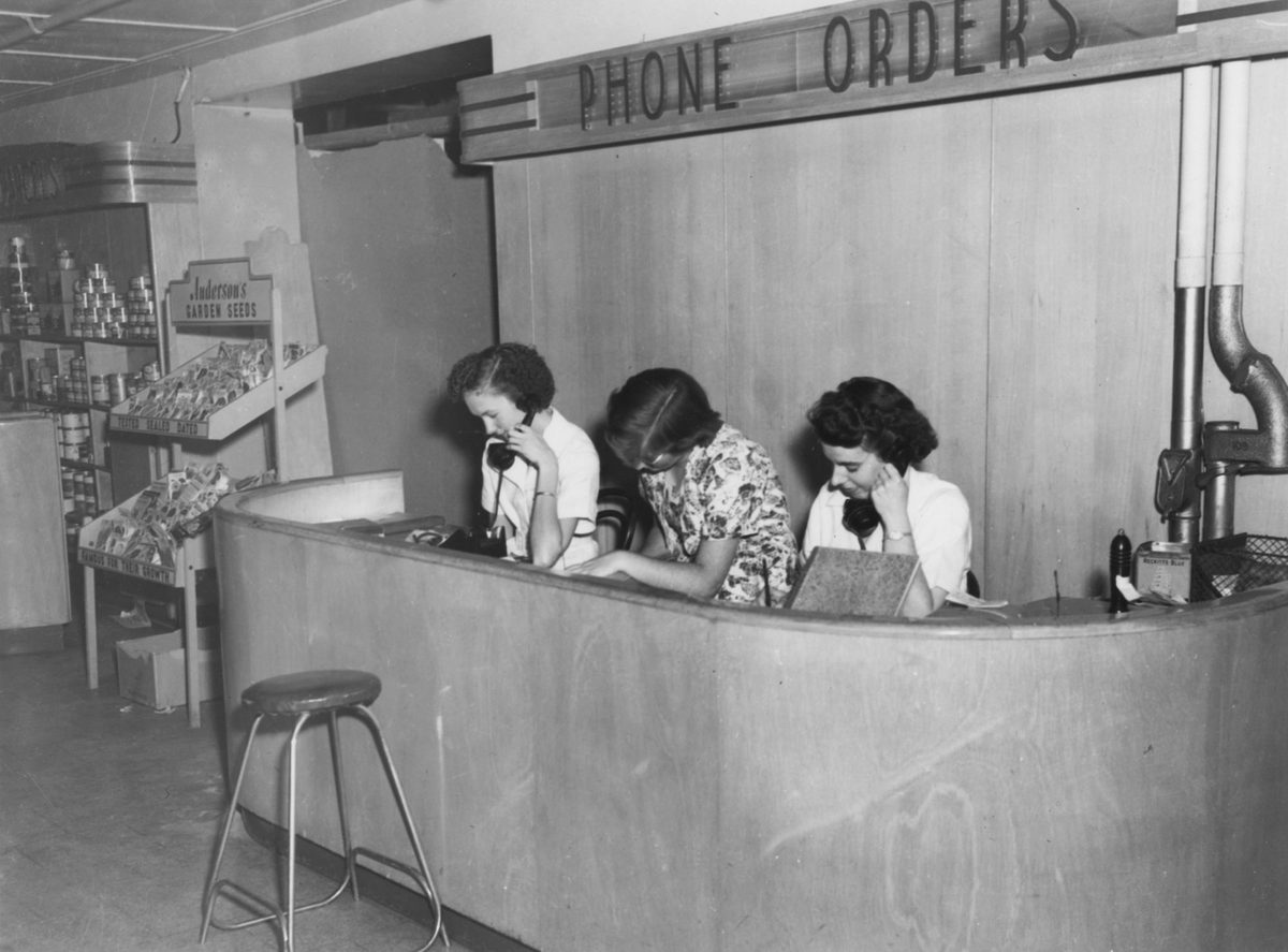 Phone orders section in T. C. Beirne's deparment store, 1952