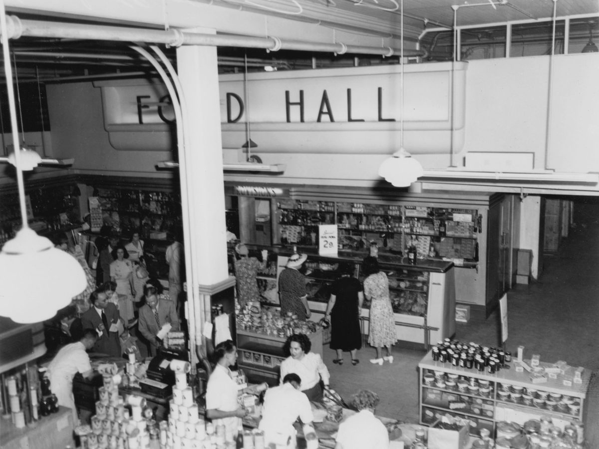 Food Hall in the deparment store, T. C. Beirnes, Brisbane, 1952