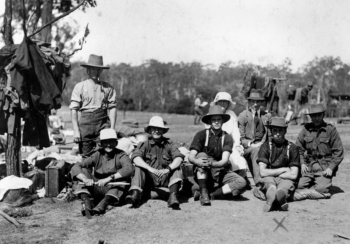 Recruits at the Enoggera army camp in 1915