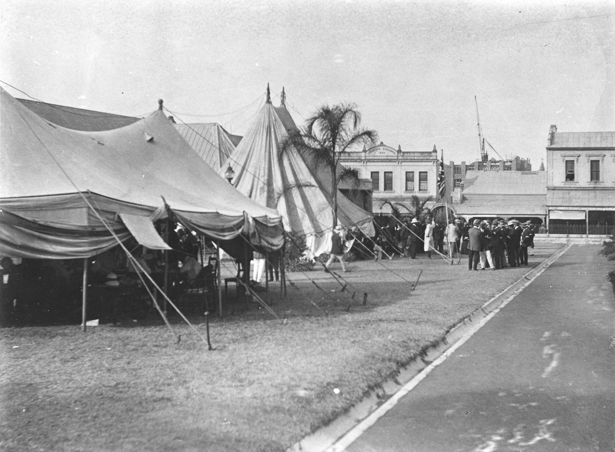 Police camp in Brisbane during the General Strike, 1912