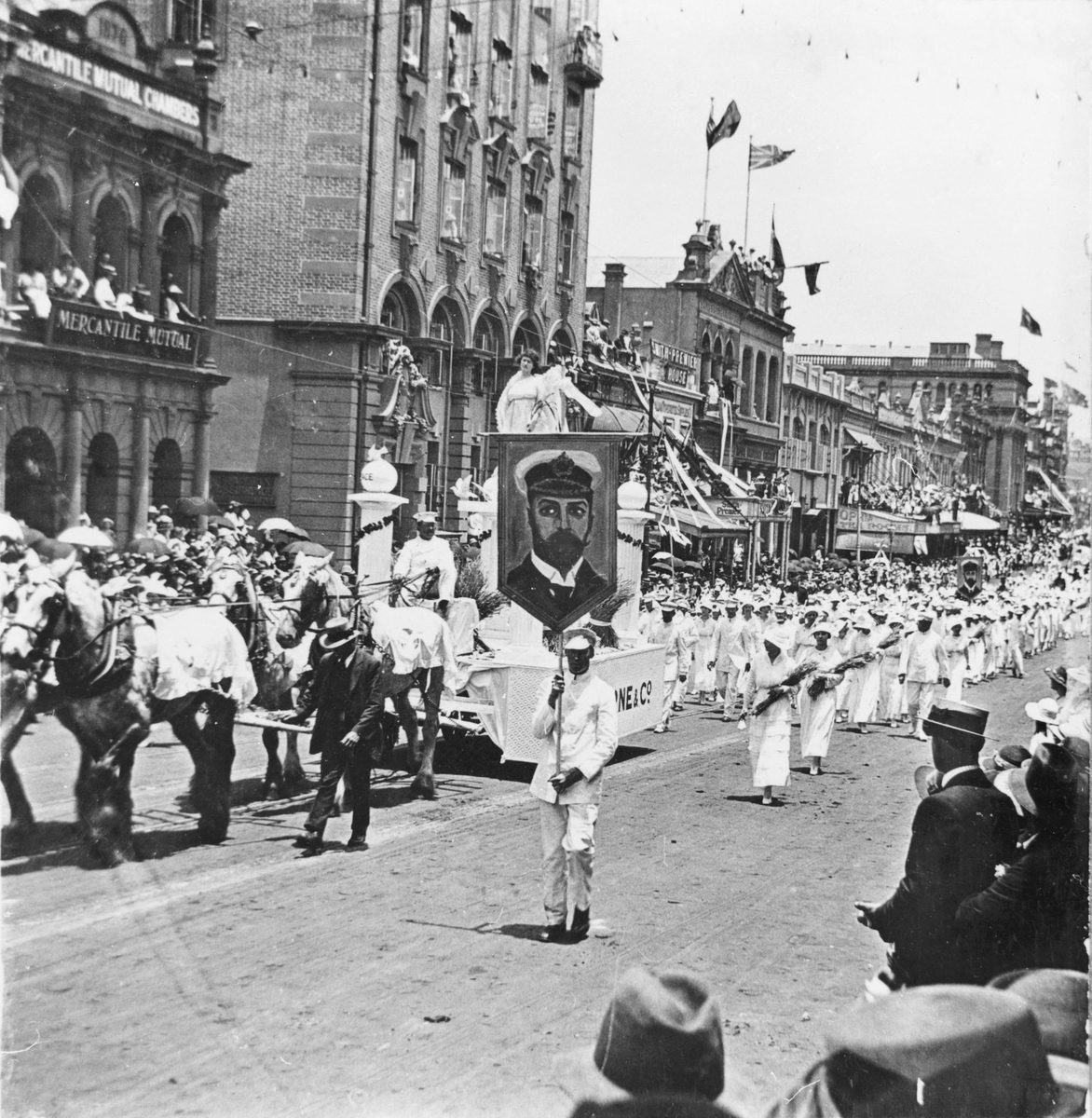 Peace Celebration Day float in Brisbane, 1918