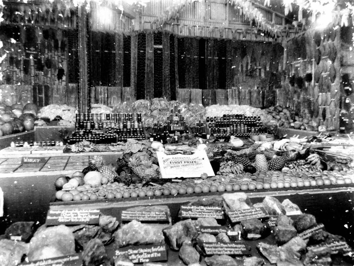 First prize won by the Mackay - Charters Towers District Exhibit, Royal National Association Exhibition in Brisbane, 1934
