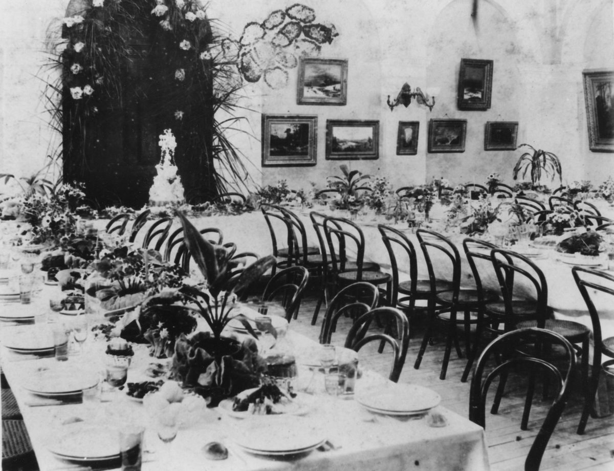 Ready for the wedding reception to begin, Merthyr, 1894