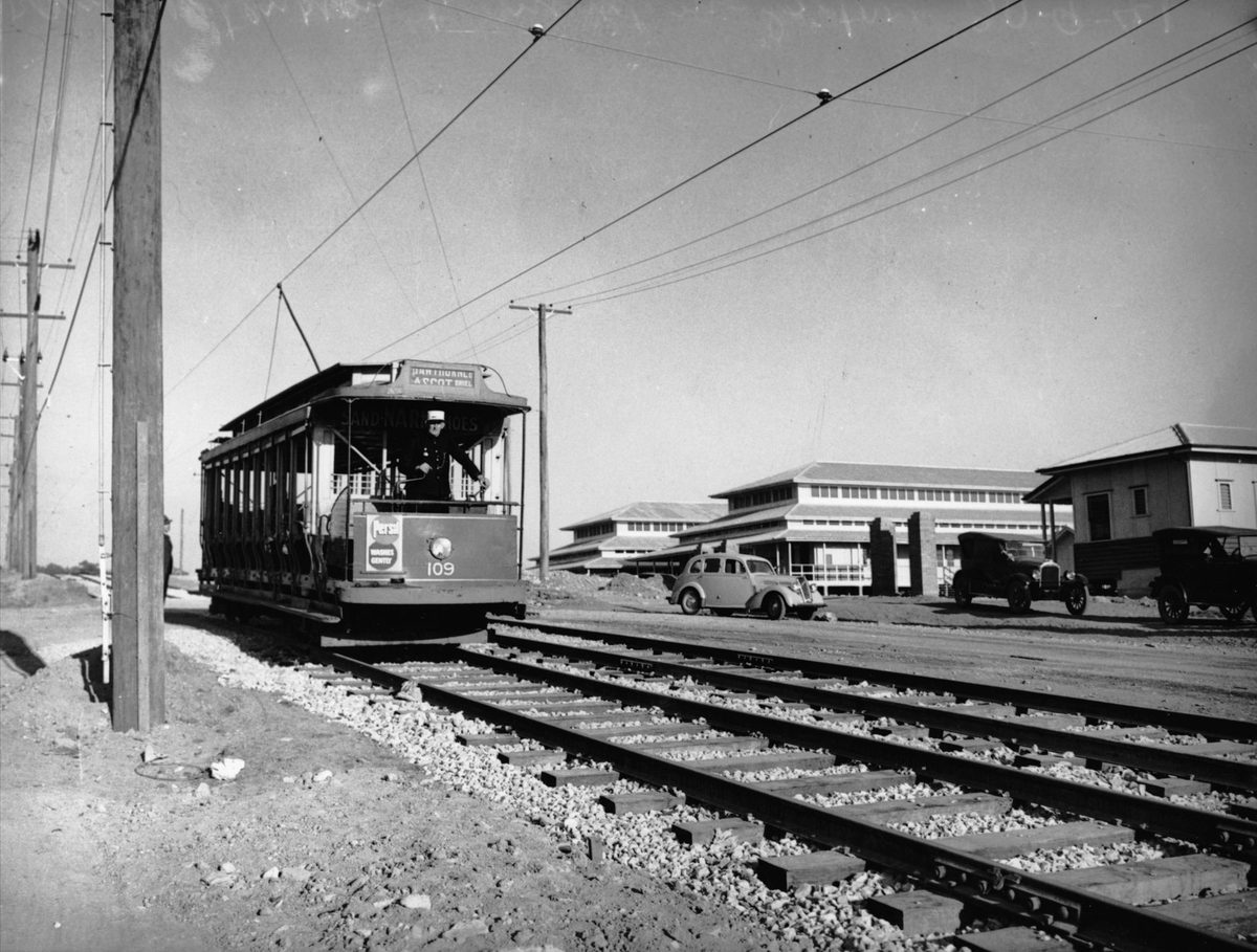 Tram at Rocklea, Brisbane, 1941