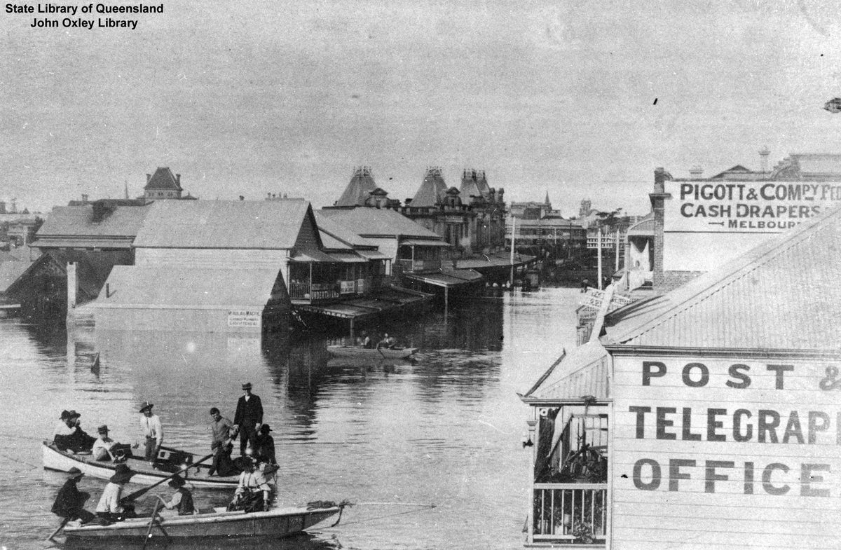 Floods in Melbourne Street, South Brisbane, 1893