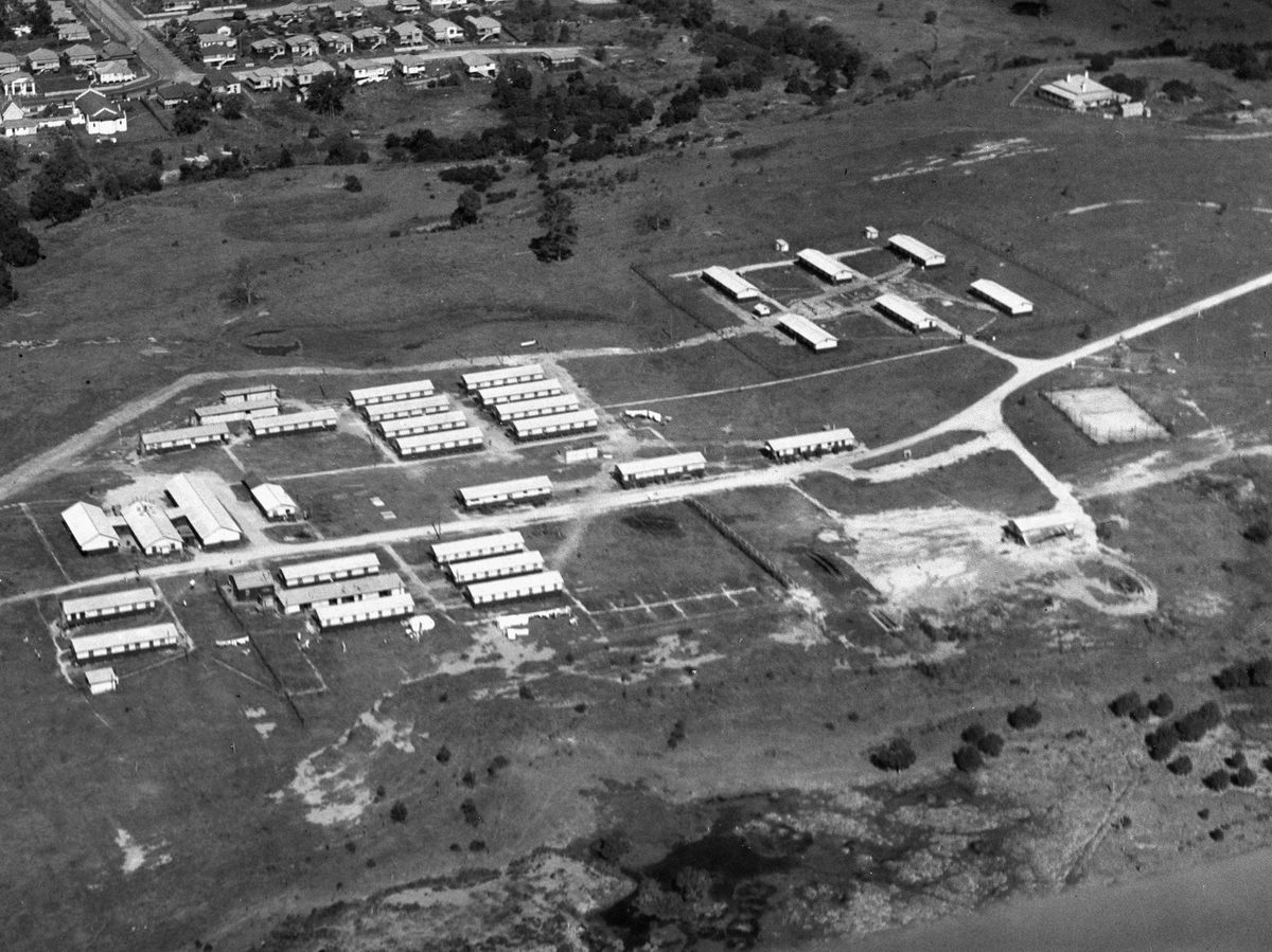 Aerial view of Kalinga Park taken in May 1946