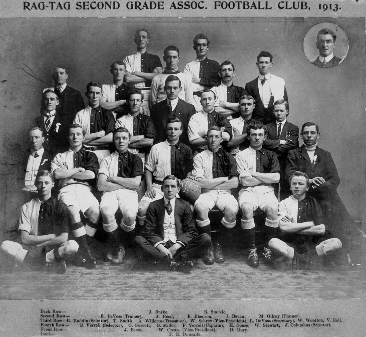 Rag-tag Second Grade Association Football Club, Brisbane, 1913