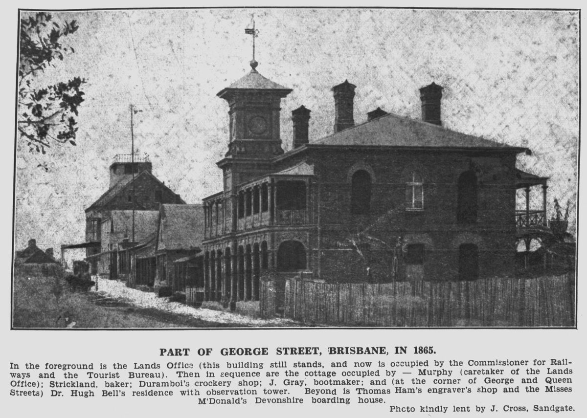 Part of George Street, Brisbane, in 1865