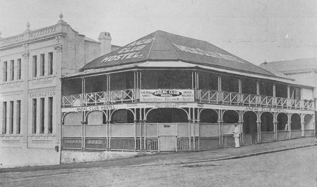 Anzac Club Hostel on the corner of George and Charlotte Streets, Brisbane, Queensland, 1919