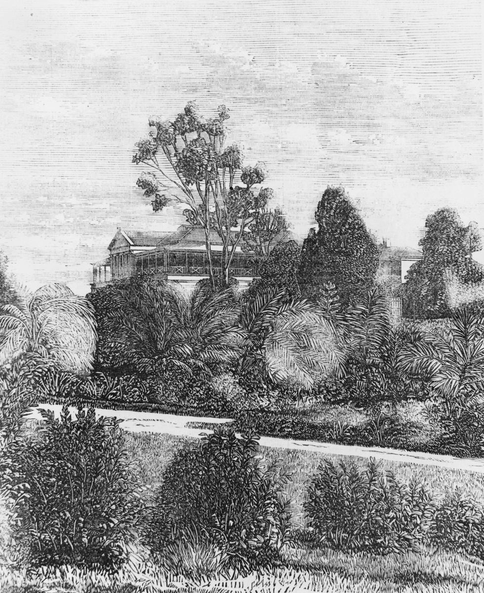 Government House and the Botanical Gardens in George Street, Brisbane, 1873