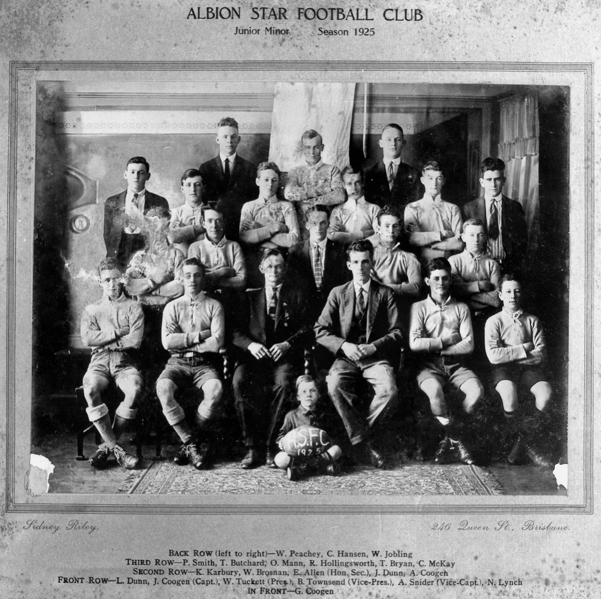 Albion Star Football Club, Junior Minor, 1925 Season