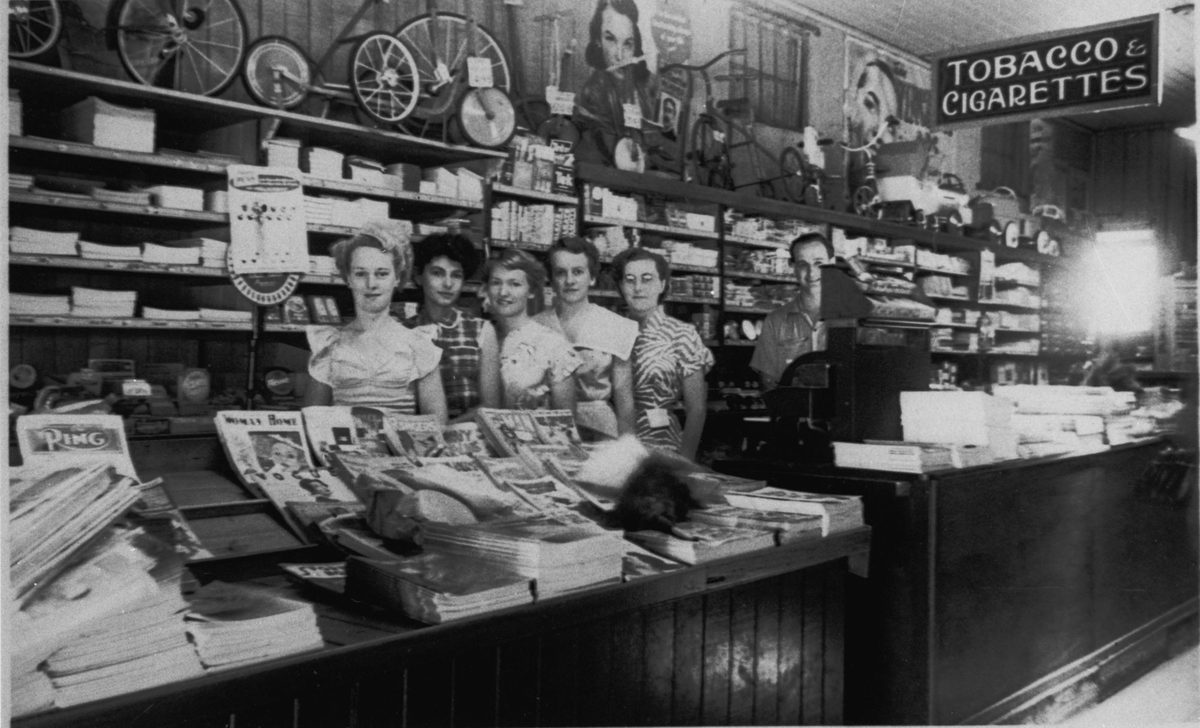 Alan Chapman and staff at Chapman & Morteson's Newsagents, Sandgate