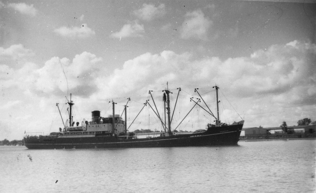 Cargo ship Denman at Brisbane, 1953