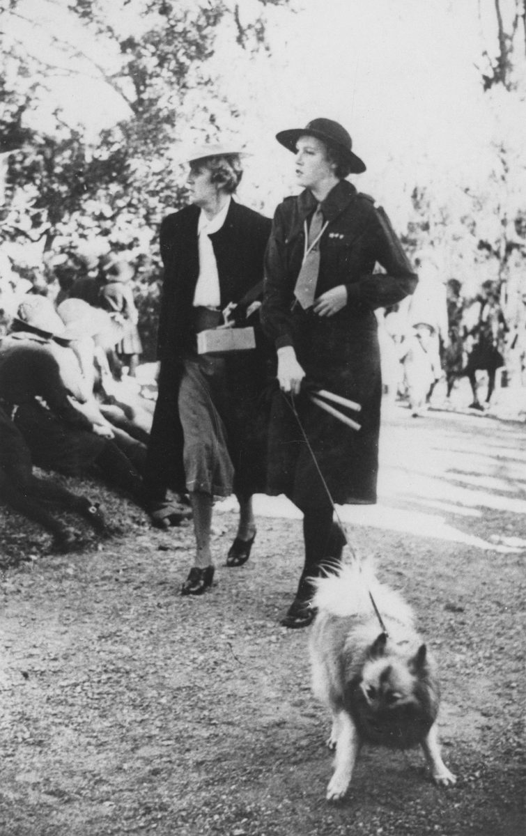 Two women taking a stroll at the Moorlands Garden Party, 1941