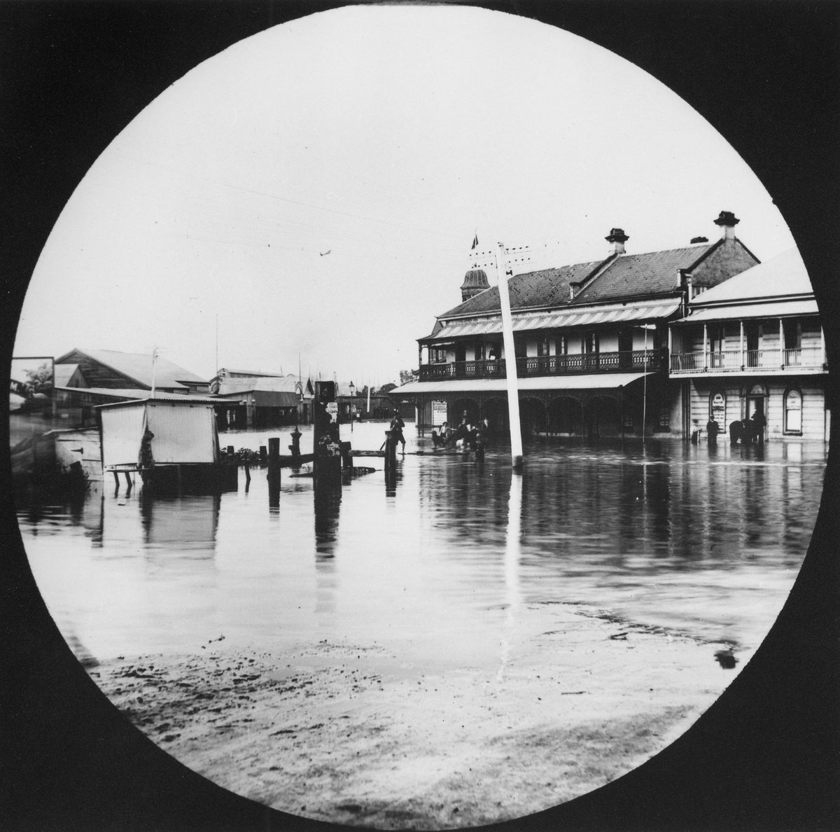 Brisbane floods, Eagle Street, near Creek Street, 1890